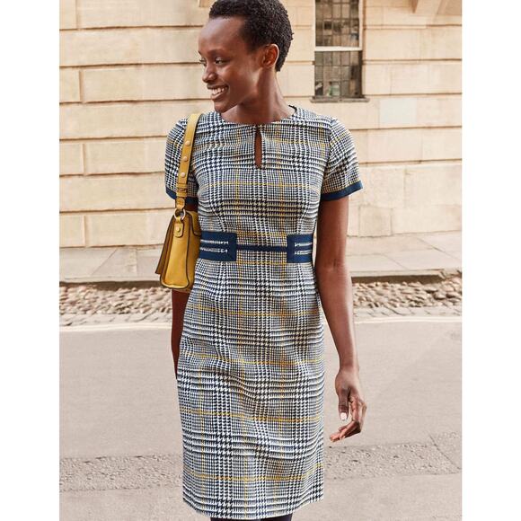 Boden Bridget Tweed Dress 100% Wool Plaid Sheath Size 8P - Picture 10 of 10
